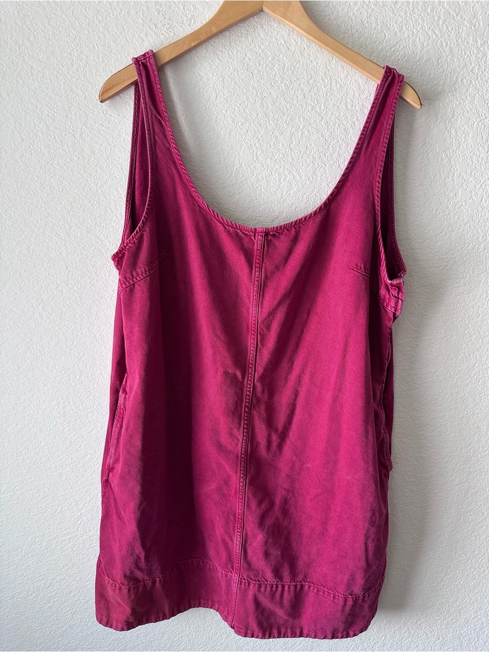 Madewell Denim Shift Dress XXL Berry Pink Garment Dyed Sleeveless Side Zip
